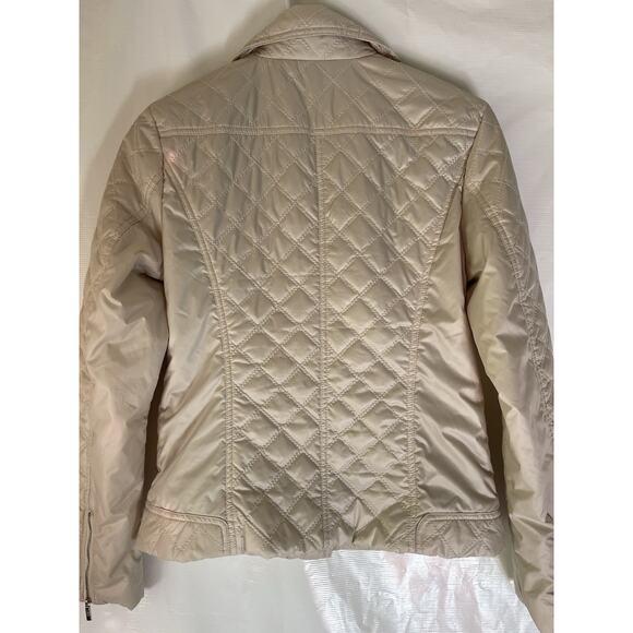 Laundry by Shelli Segal Cream Lightweight Quilted Puffer Coat Jacket Small - Picture 3 of 10